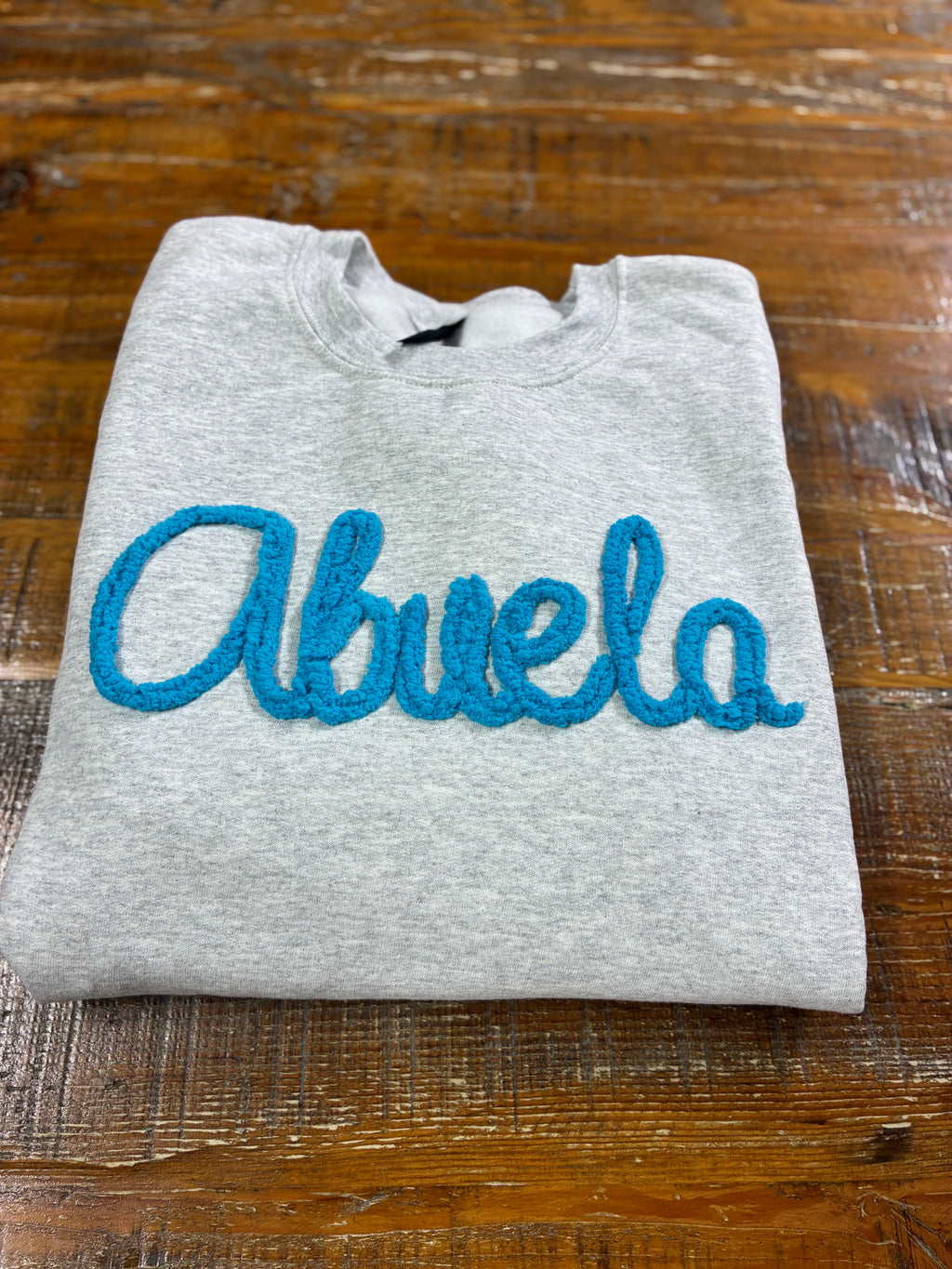 Customized Abuela Yarn Embroidered Sweatshirt