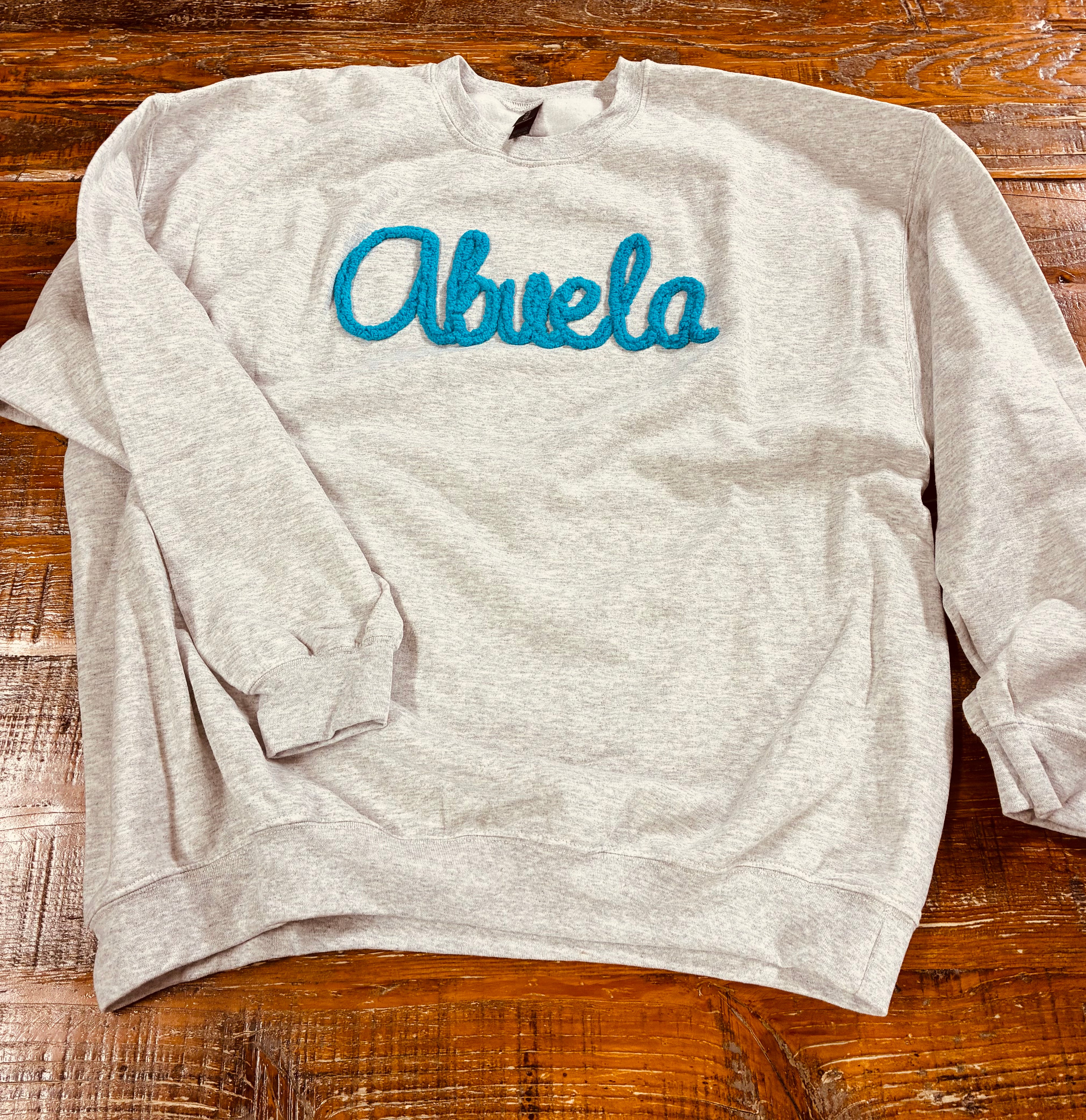 Customized Abuela Yarn Embroidered Sweatshirt