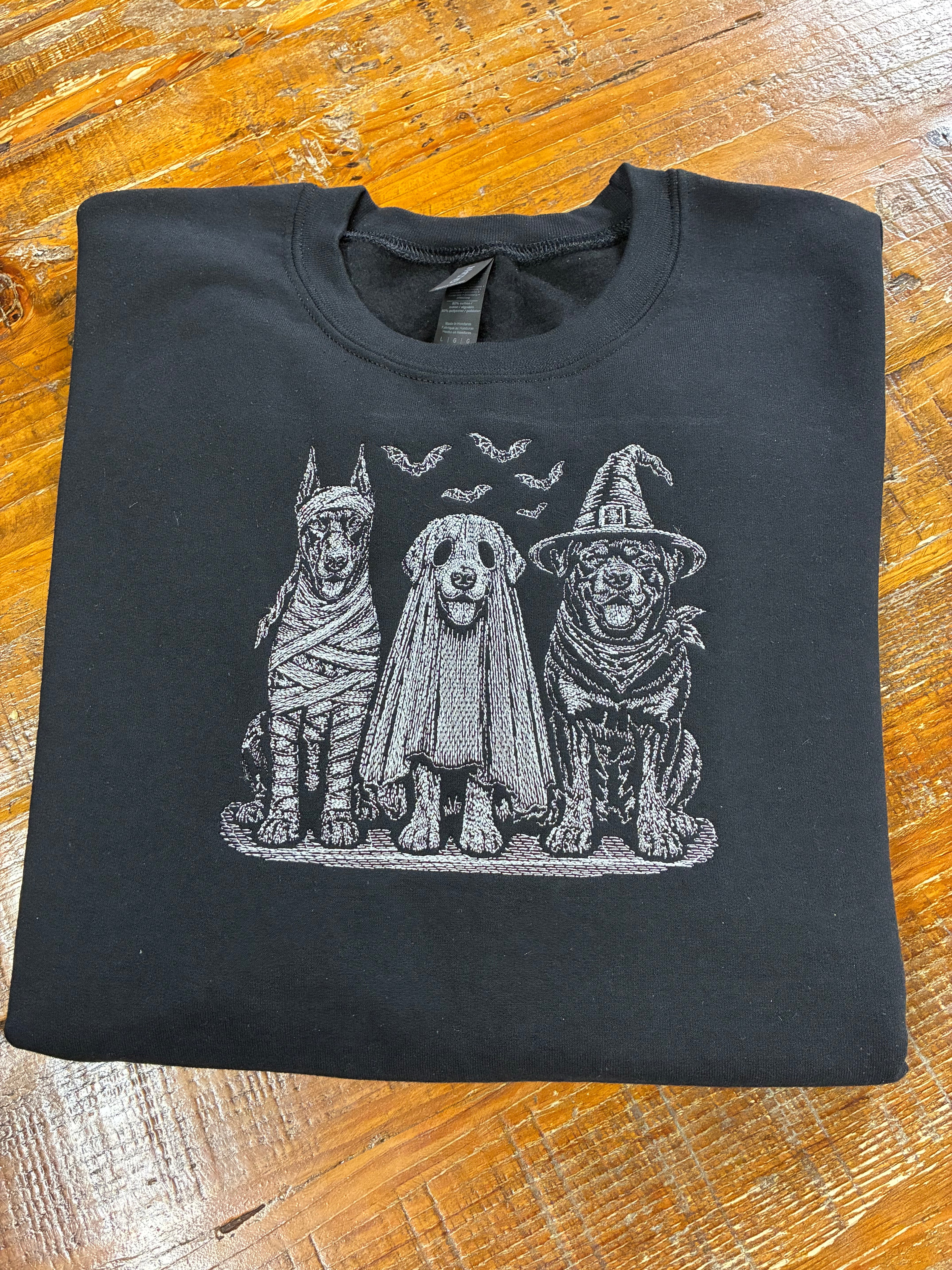 The Boo Crew Embroidered Halloween Dog Sweatshirt