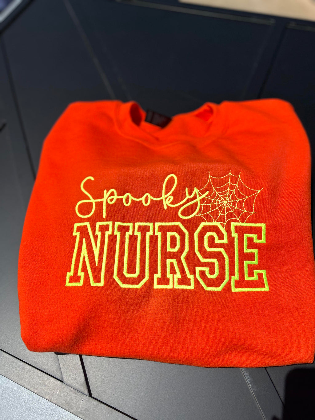 Spooky Nurse Embroidered Sweatshirt